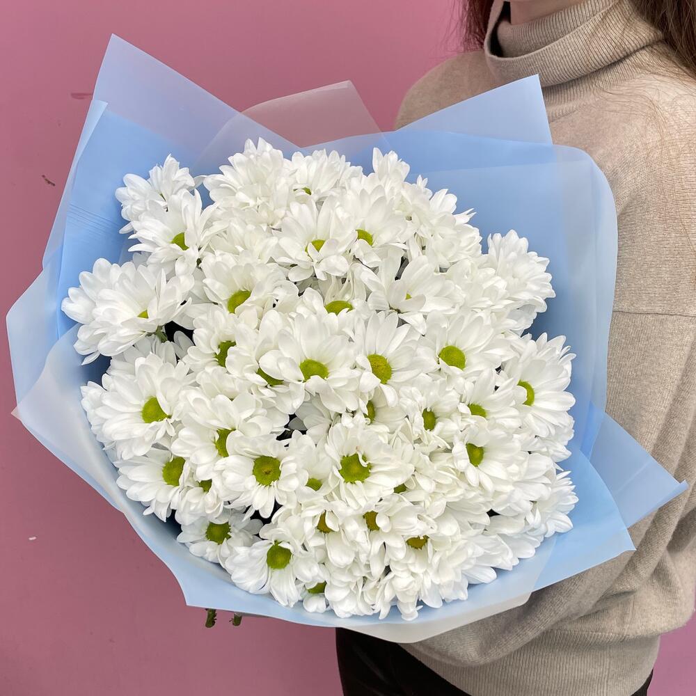 Букет «Ромашковое поле» – свежесть белых хризантем Новокузнецк Кемеровская область