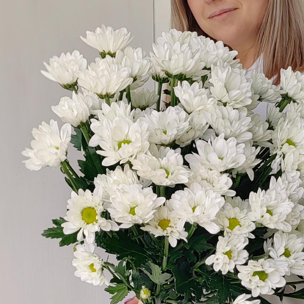Букет «Ромашка» — свежесть белых хризантем в деревенском стиле Новокузнецк Кемеровская область