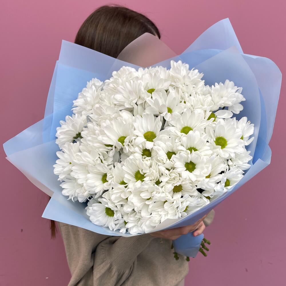 Букет «Ромашковое поле» – свежесть белых хризантем Новокузнецк Кемеровская область