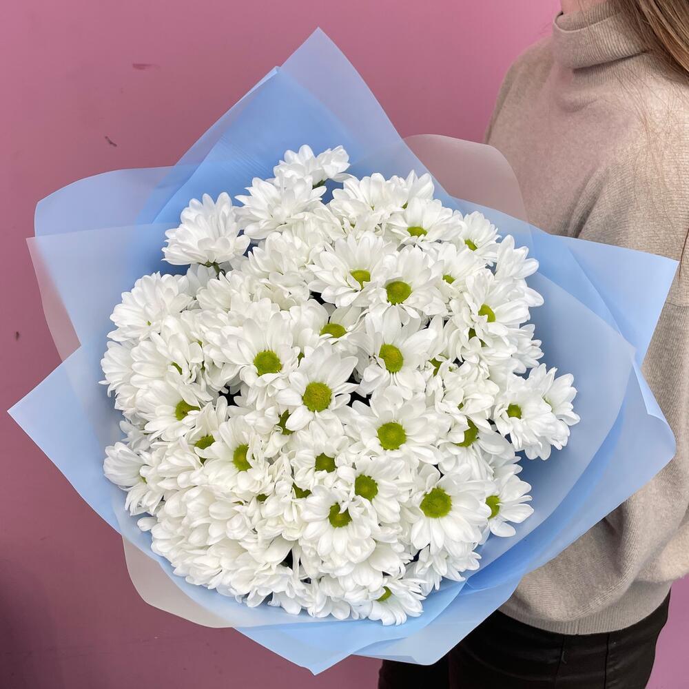 Букет «Ромашковое поле» – свежесть белых хризантем Новокузнецк Кемеровская область